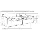 Buxton Top Grain Leather Upholstered Sofa Orange