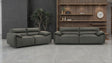 Tampa Furniture Outlet - Coaster - Buxton 2-piece Leather Upholstered Sofa Set Graphite - 509504-S2