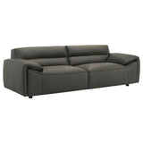 Tampa Furniture Outlet - Coaster - Buxton Top Grain Leather Upholstered Sofa Graphite - 509504