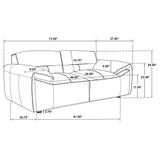 Buxton Top Grain Leather Upholstered Loveseat Graphite
