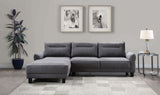 Caspian Upholstered Curved Arm Chaise Sectional Sofa Grey - Tampa Furniture Outlet