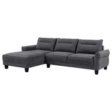 Tampa Furniture Outlet - Coaster - Caspian Upholstered Curved Arm Chaise Sectional Sofa Grey - 509540