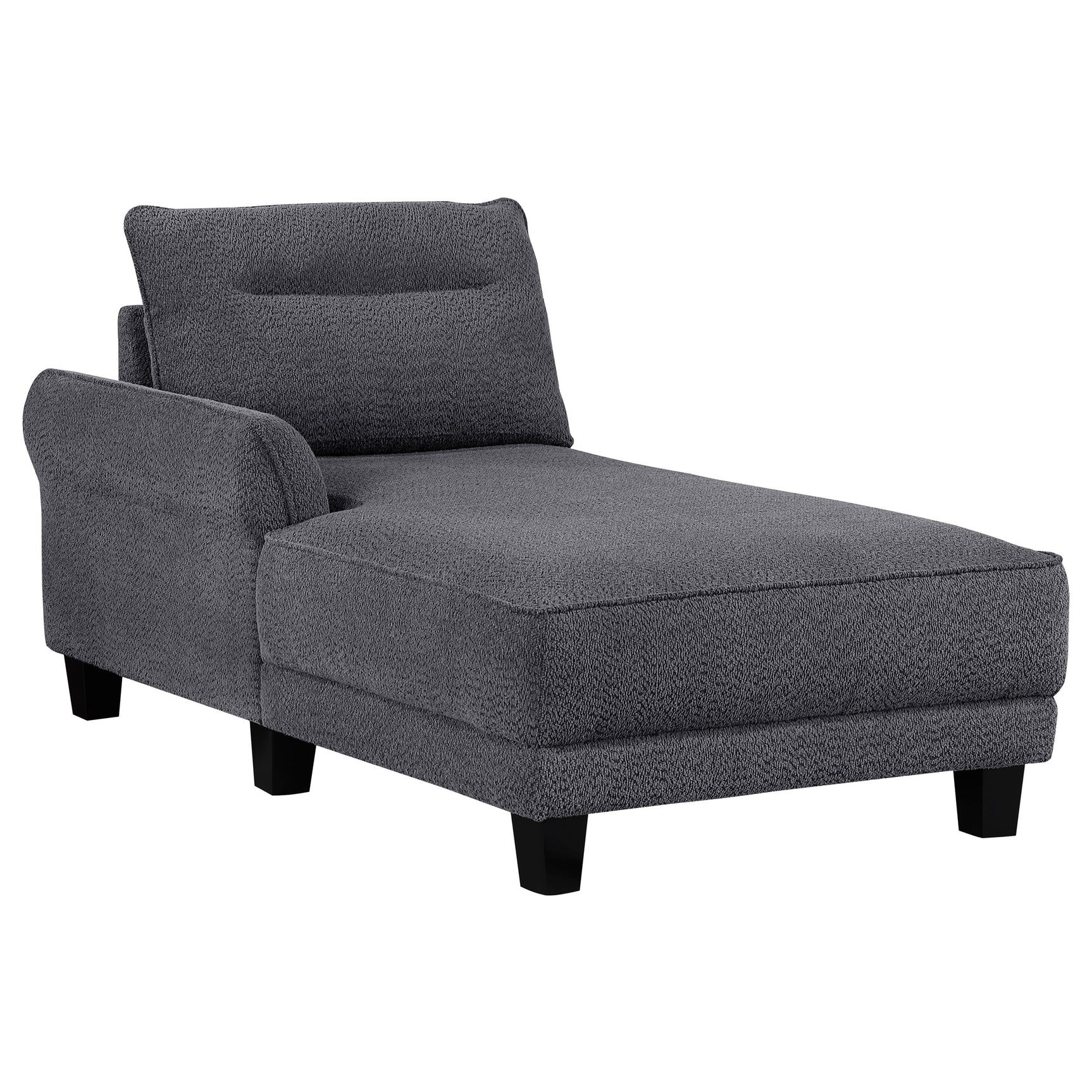 Caspian Upholstered Curved Arm Chaise Sectional Sofa Grey - Tampa Furniture Outlet