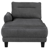 Caspian Upholstered Curved Arm Chaise Sectional Sofa Grey - Tampa Furniture Outlet
