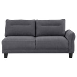 Caspian Upholstered Curved Arm Chaise Sectional Sofa Grey - Tampa Furniture Outlet