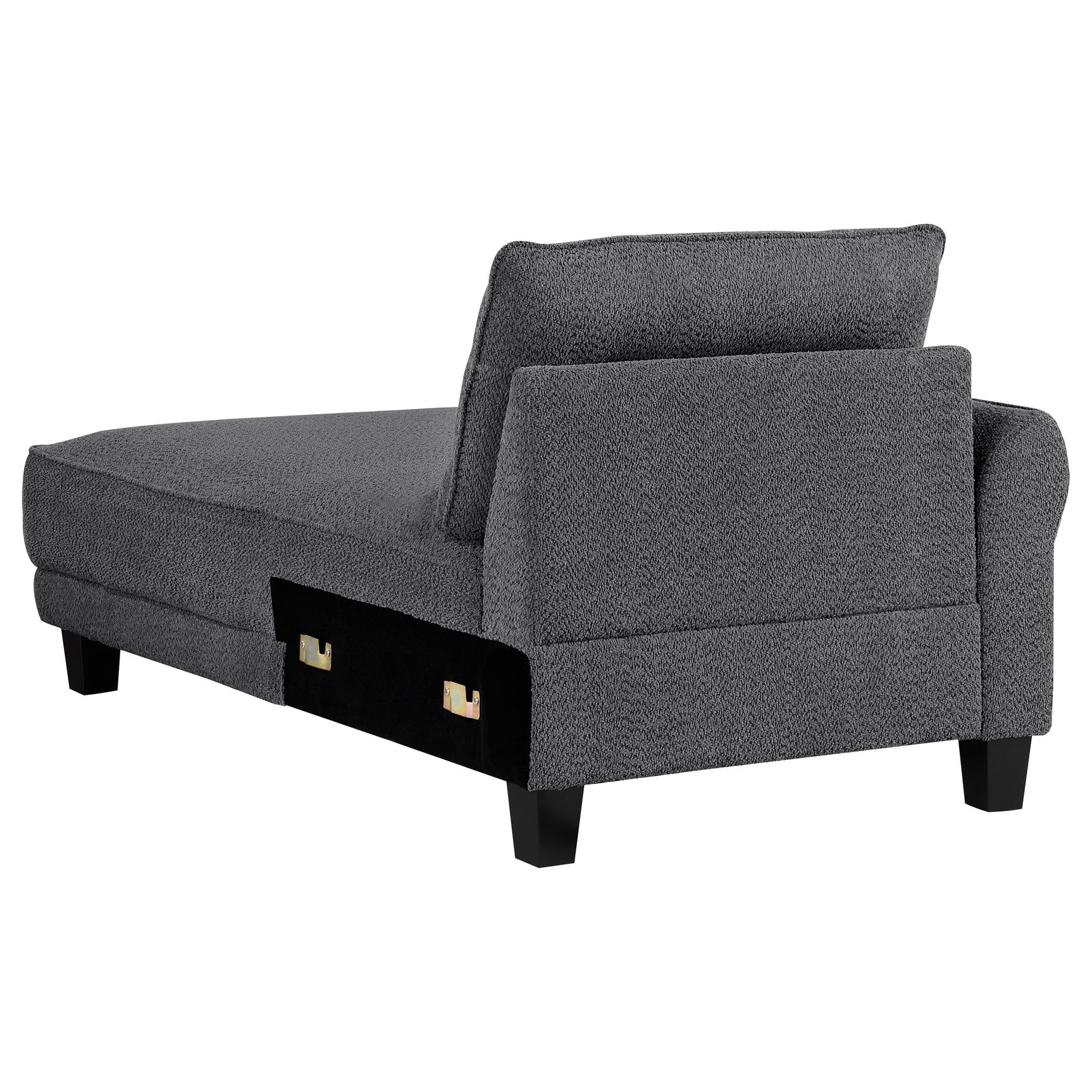 Caspian Upholstered Curved Arm Chaise Sectional Sofa Grey - Tampa Furniture Outlet