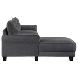 Caspian Upholstered Curved Arm Chaise Sectional Sofa Grey - Tampa Furniture Outlet
