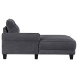 Caspian Upholstered Curved Arm Chaise Sectional Sofa Grey - Tampa Furniture Outlet