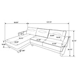 Caspian Upholstered Curved Arm Chaise Sectional Sofa Grey - Tampa Furniture Outlet