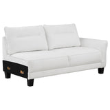 Caspian Upholstered Curved Arm Chaise Sectional Sofa White - Tampa Furniture Outlet