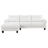 Caspian Upholstered Curved Arm Chaise Sectional Sofa White - Tampa Furniture Outlet