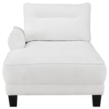 Caspian Upholstered Curved Arm Chaise Sectional Sofa White - Tampa Furniture Outlet