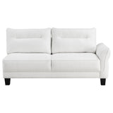Caspian Upholstered Curved Arm Chaise Sectional Sofa White - Tampa Furniture Outlet
