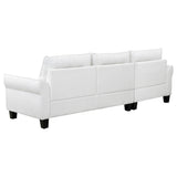 Caspian Upholstered Curved Arm Chaise Sectional Sofa White - Tampa Furniture Outlet