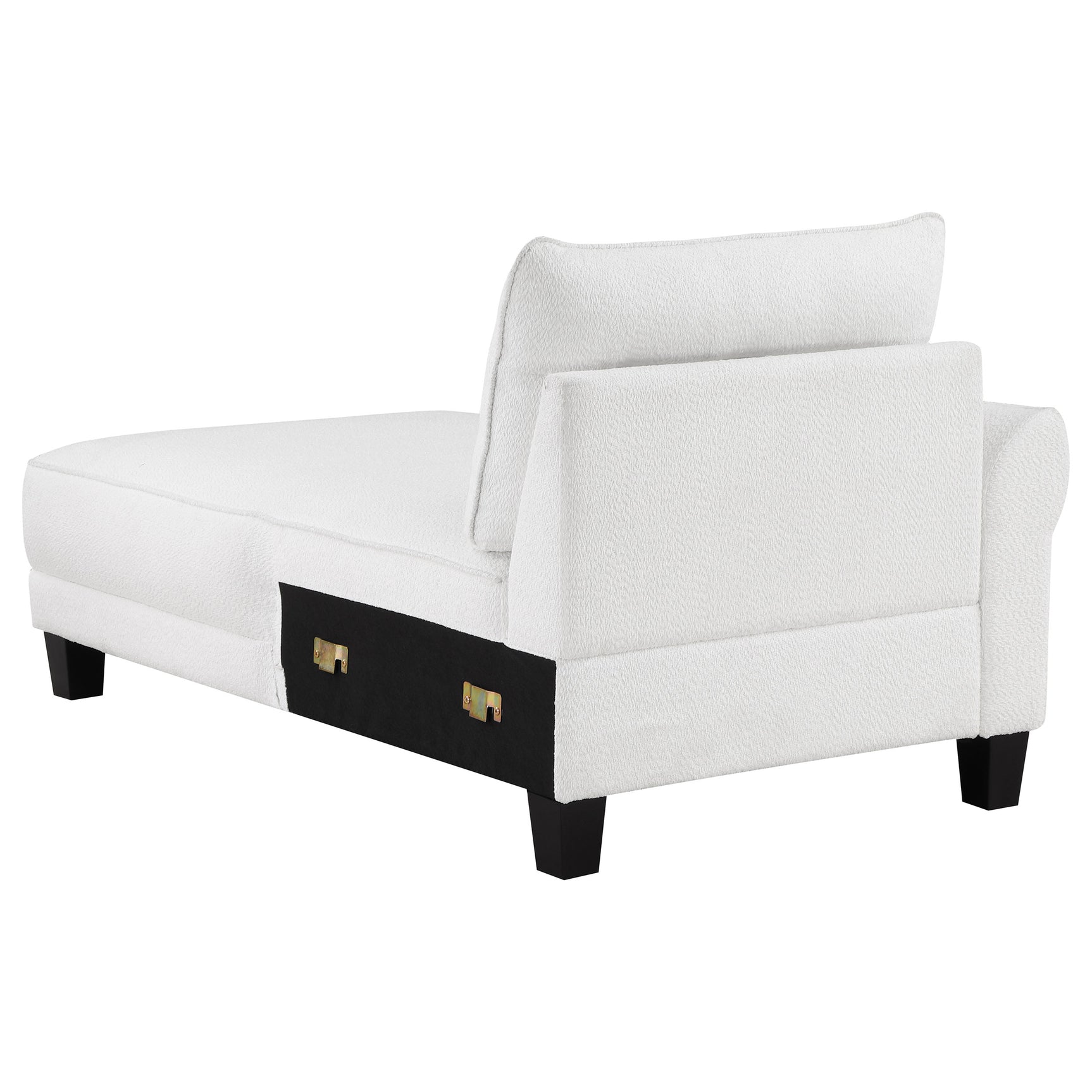 Caspian Upholstered Curved Arm Chaise Sectional Sofa White - Tampa Furniture Outlet