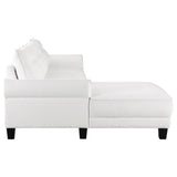 Caspian Upholstered Curved Arm Chaise Sectional Sofa White - Tampa Furniture Outlet