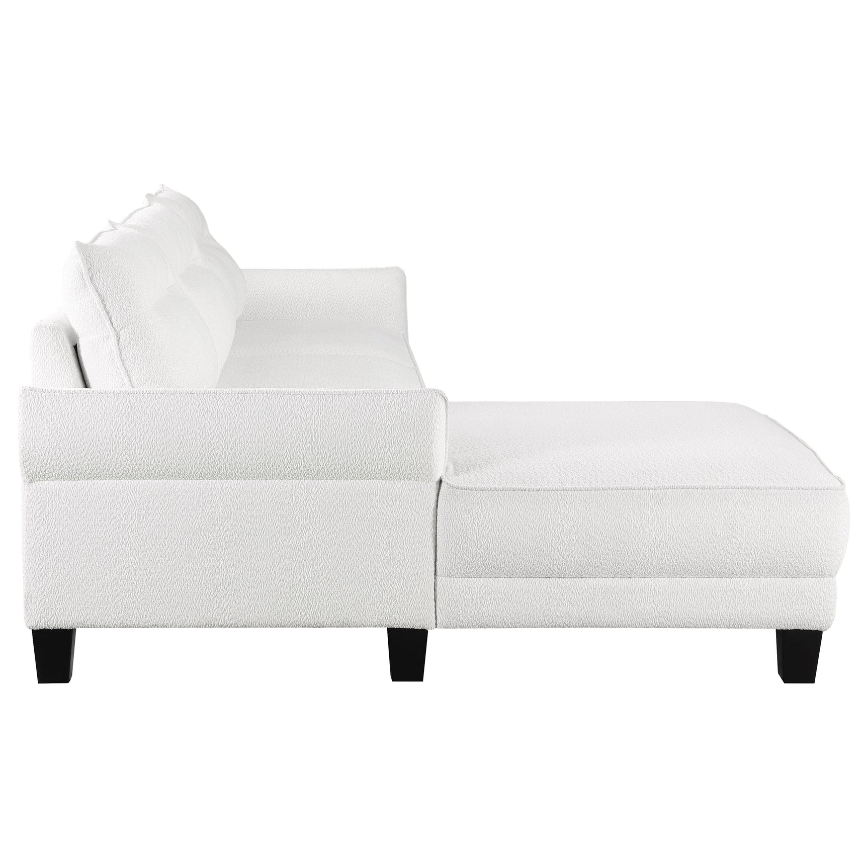 Caspian Upholstered Curved Arm Chaise Sectional Sofa White - Tampa Furniture Outlet