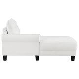 Caspian Upholstered Curved Arm Chaise Sectional Sofa White - Tampa Furniture Outlet