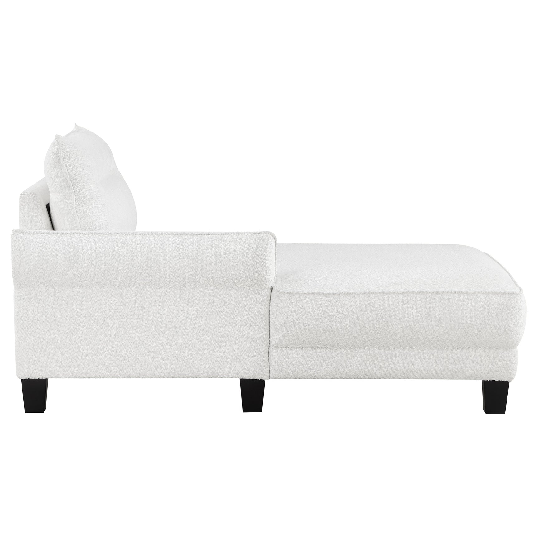 Caspian Upholstered Curved Arm Chaise Sectional Sofa White - Tampa Furniture Outlet