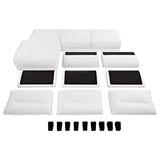 Caspian Upholstered Curved Arm Chaise Sectional Sofa White - Tampa Furniture Outlet