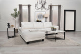 Caspian Upholstered Curved Arm Chaise Sectional Sofa White - Tampa Furniture Outlet