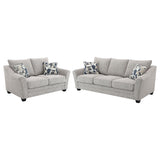 Tomkins 2-piece Boucle Upholstered Sofa Set Light Grey - Tampa Furniture Outlet
