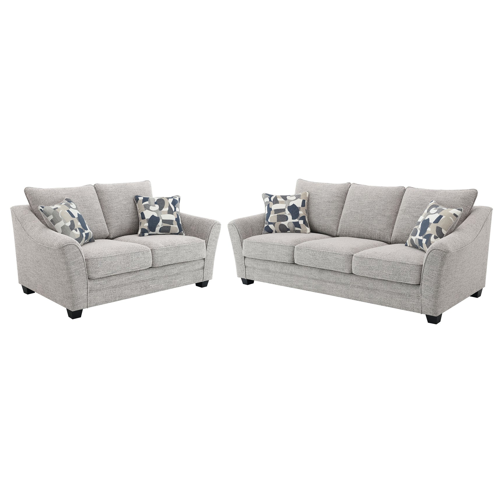 Tomkins 2-piece Boucle Upholstered Sofa Set Light Grey - Tampa Furniture Outlet