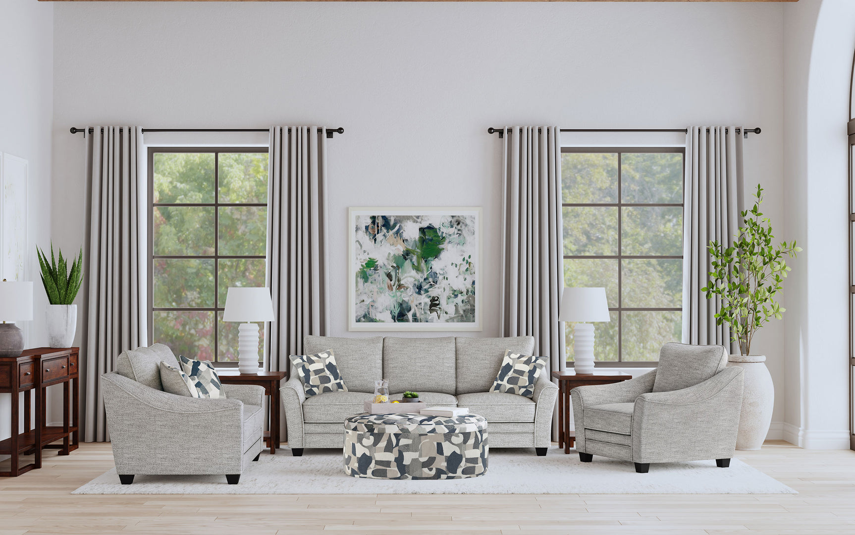 Tampa Furniture Outlet - Coaster - Tomkins 3-piece Boucle Upholstered Sofa Set Light Grey - 509671-S3