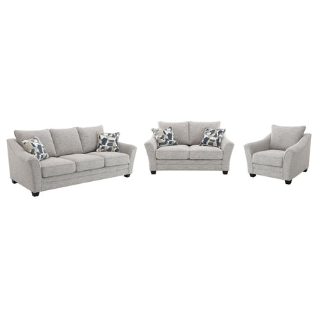 Tomkins 3-piece Boucle Upholstered Sofa Set Light Grey - Tampa Furniture Outlet