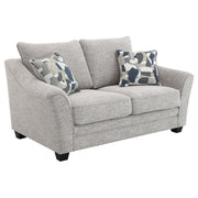 Tampa Furniture Outlet - Coaster - Tomkins Boucle Upholstered Loveseat Light Grey - 509672