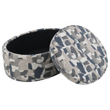 Tomkins Oval Upholstered Storage Ottoman Indigo Blue - Tampa Furniture Outlet