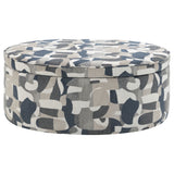 Tomkins Oval Upholstered Storage Ottoman Indigo Blue - Tampa Furniture Outlet
