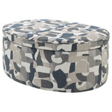 Tomkins Oval Upholstered Storage Ottoman Indigo Blue - Tampa Furniture Outlet