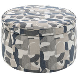 Tomkins Oval Upholstered Storage Ottoman Indigo Blue - Tampa Furniture Outlet