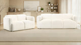 Tampa Furniture Outlet - Coaster - Dorset 2-piece Upholstered Round Track Arm Sofa Set White - 509811-S2