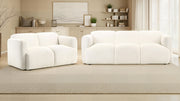 Tampa Furniture Outlet - Coaster - Dorset 2-piece Upholstered Round Track Arm Sofa Set White - 509811-S2