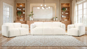 Tampa Furniture Outlet - Coaster - Dorset 3-piece Upholstered Round Track Arm Sofa Set White - 509811-S3