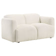 Tampa Furniture Outlet - Coaster - Dorset Fabric Upholstered Round Track Arm Loveseat White - 509812