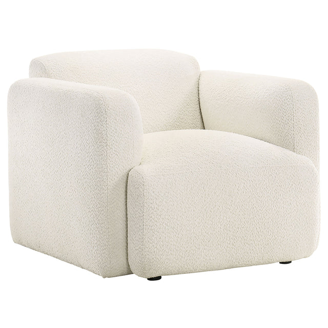 Tampa Furniture Outlet - Coaster - Dorset Fabric Upholstered Round Track Arm Accent Chair White - 509813