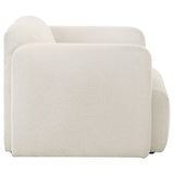 Dorset Fabric Upholstered Round Track Arm Accent Chair White