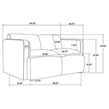 Dorset 2-piece Upholstered Round Track Arm Sofa Set Brown