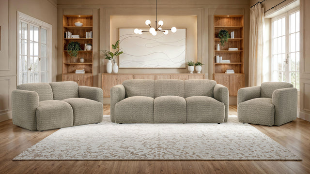 Tampa Furniture Outlet - Coaster - Dorset 3-piece Upholstered Round Track Arm Sofa Set Brown - 509814-S3
