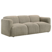 Tampa Furniture Outlet - Coaster - Dorset Fabric Upholstered Round Track Arm Sofa Brown - 509814