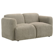 Tampa Furniture Outlet - Coaster - Dorset Fabric Upholstered Round Track Arm Loveseat Brown - 509815