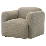 Dorset Fabric Upholstered Round Track Arm Accent Chair Brown
