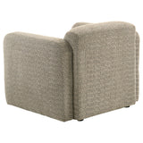 Dorset Fabric Upholstered Round Track Arm Accent Chair Brown