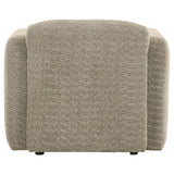 Dorset Fabric Upholstered Round Track Arm Accent Chair Brown
