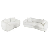 Isabella 2-piece Faux Sheepskin Upholstered Sofa Set Natural - Tampa Furniture Outlet