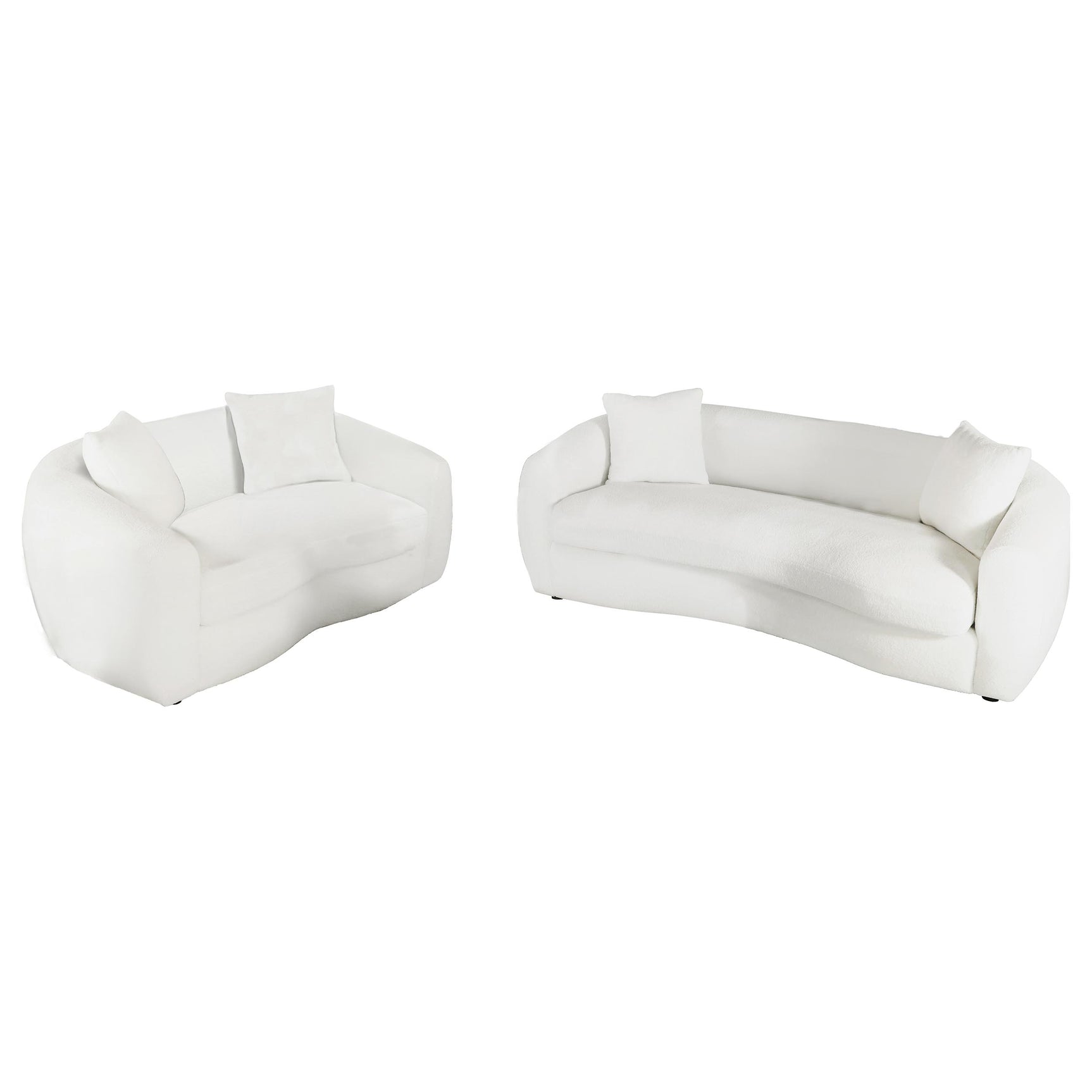 Isabella 2-piece Faux Sheepskin Upholstered Sofa Set Natural - Tampa Furniture Outlet