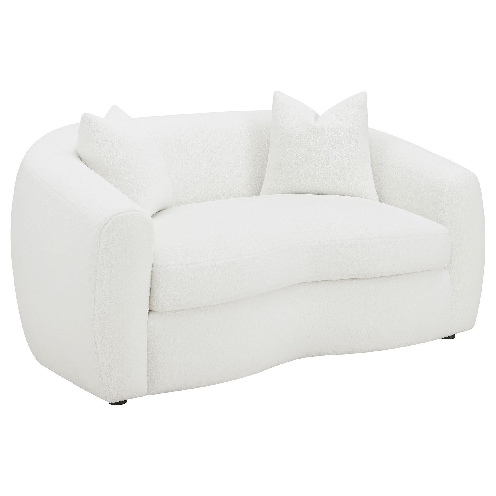 Isabella 2-piece Faux Sheepskin Upholstered Sofa Set Natural - Tampa Furniture Outlet